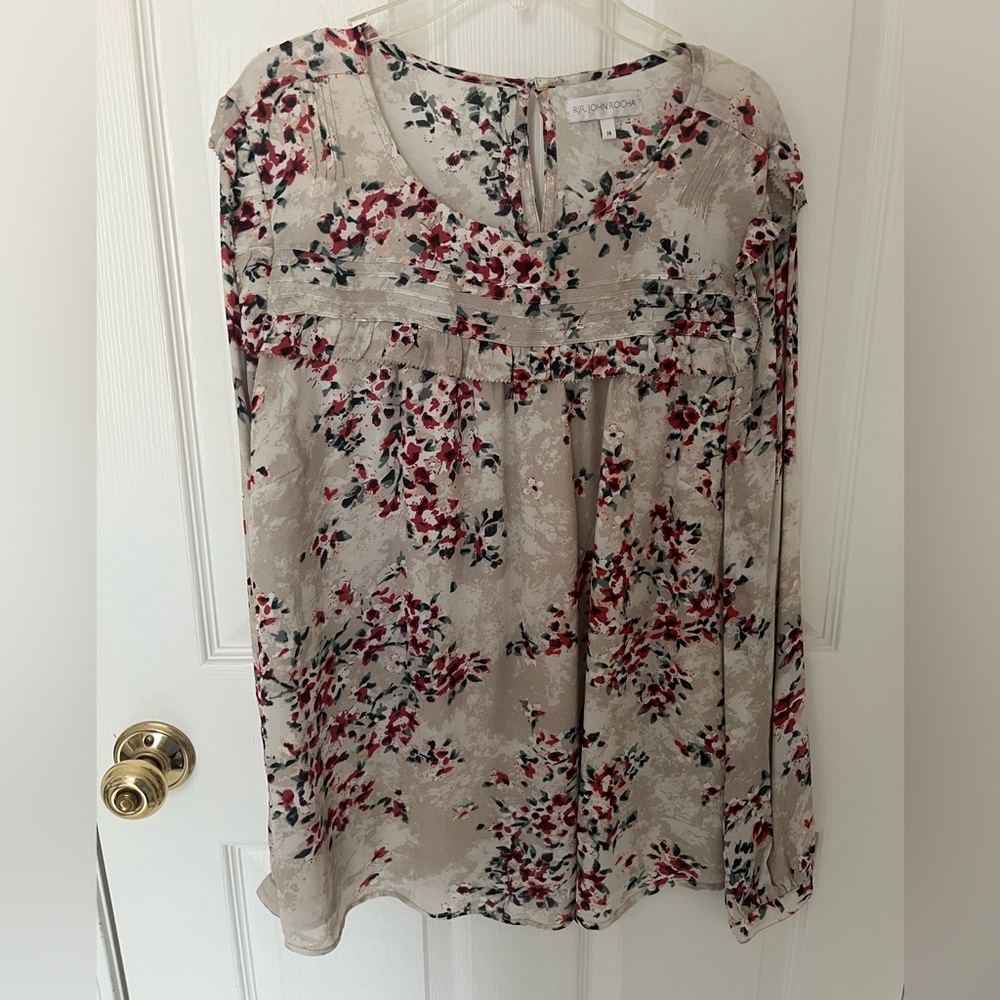 NWOT Women’s Long-Sleeve Floral Pattern Top UK Size 14 (US Large)